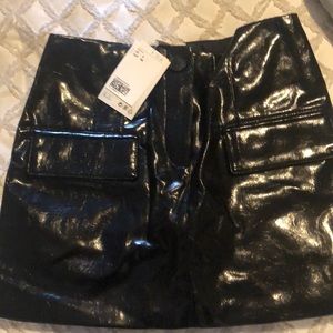 Black Faux leather miniskirt from H&M